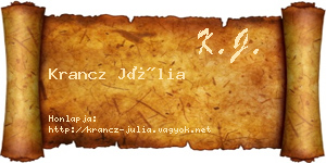 Krancz Júlia névjegykártya